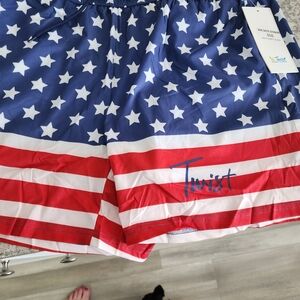 Twisted X Red, White, and Blue Swim Trunks M 2x